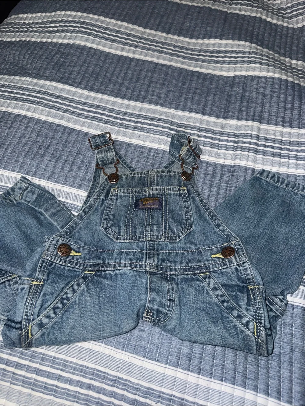9 months 90’s vintage OshKosh B'gosh  Blue Denim Overalls Bib